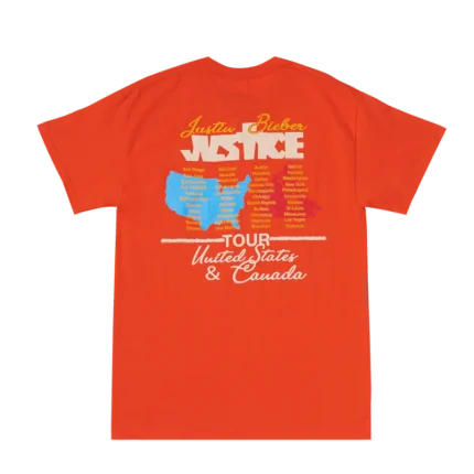 Justin Bieber Justice Tour Orange T-Shirt